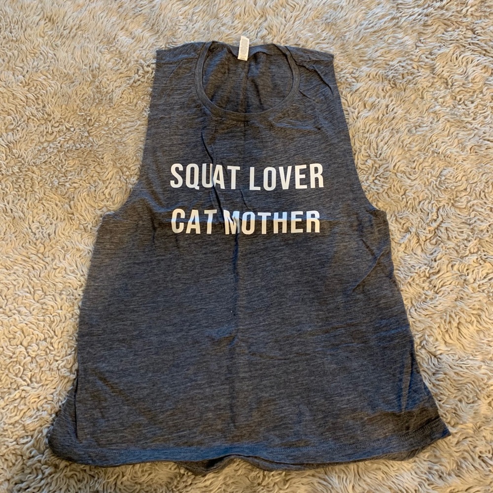 Squat lover cat mother tank top
